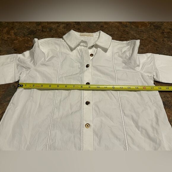 PARTOW 100% Cotton White Button Down Long Sleeve Shirt Size 0 - Picture 7 of 8